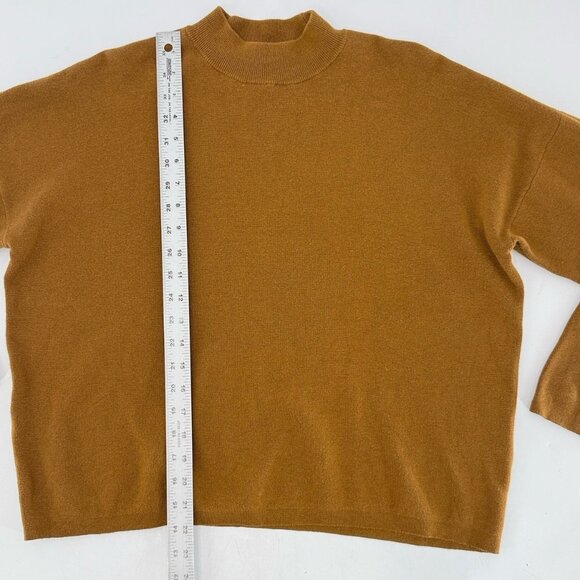 H&M Women’s Mustard Brown Knit Dolman Sleeve Sweater Sz M Boho Preppy Hippie - Picture 7 of 8